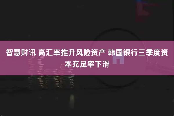 智慧财讯 高汇率推升风险资产 韩国银行三季度资本充足率下滑